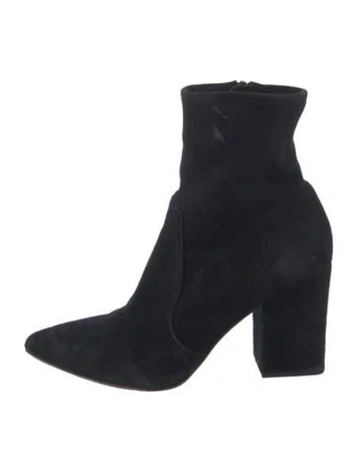 Pre-owned Loeffler Randall Suede Sock Boots In Black