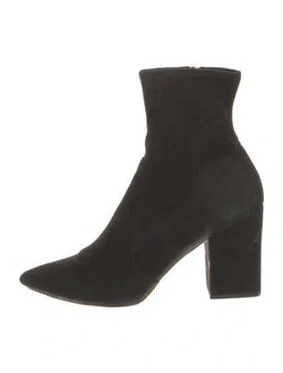 Pre-owned Loeffler Randall Suede Sock Boots In Black