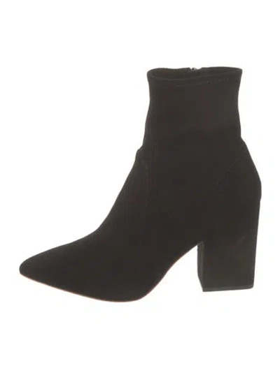 Pre-owned Loeffler Randall Suede Sock Boots In Black