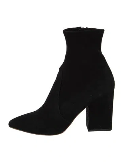 Pre-owned Loeffler Randall Suede Sock Boots In Black