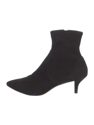 Pre-owned Loeffler Randall Suede Sock Boots In Black