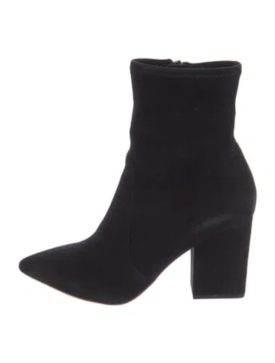 Pre-owned Loeffler Randall Suede Sock Boots In Black