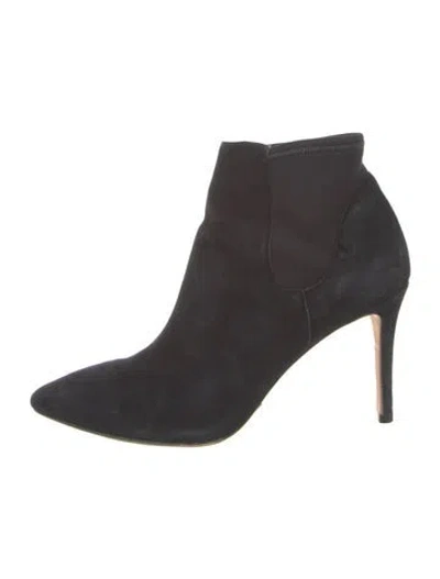Pre-owned Loeffler Randall Suede Sock Boots In Black