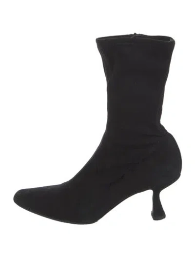 Pre-owned Loeffler Randall Suede Sock Boots In Black