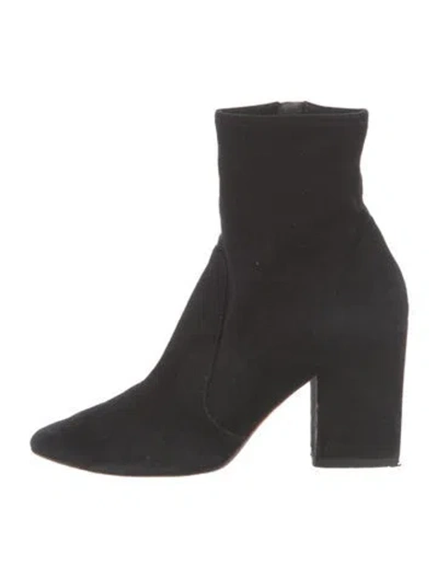 Pre-owned Loeffler Randall Suede Sock Boots In Black