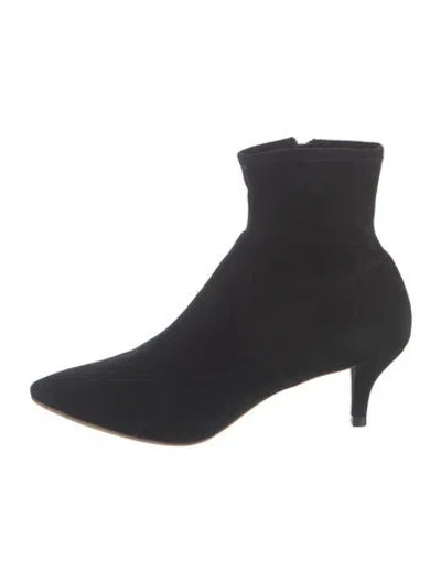 Pre-owned Loeffler Randall Suede Sock Boots In Black