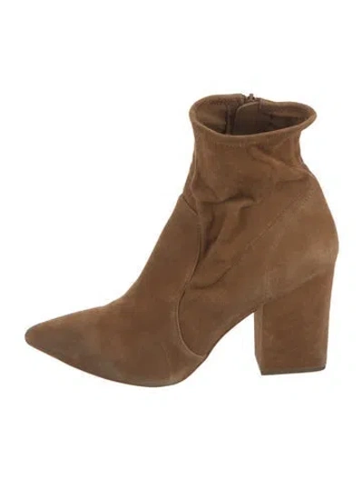 Pre-owned Loeffler Randall Suede Sock Boots In Brown