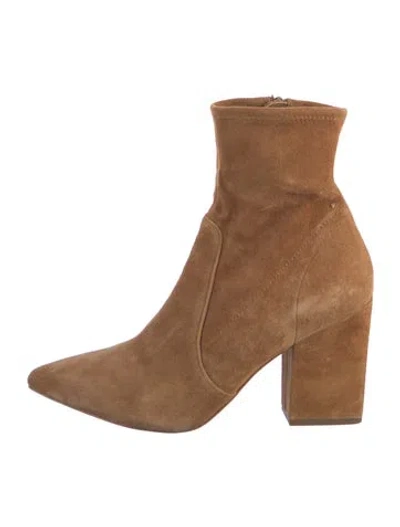 Pre-owned Loeffler Randall Suede Sock Boots In Brown