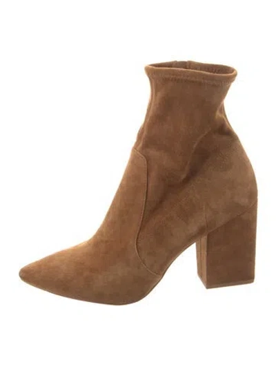 Pre-owned Loeffler Randall Suede Sock Boots In Brown