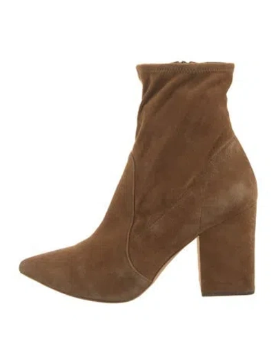 Pre-owned Loeffler Randall Suede Sock Boots In Brown