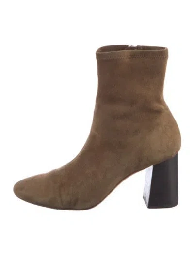 Pre-owned Loeffler Randall Suede Sock Boots In Brown
