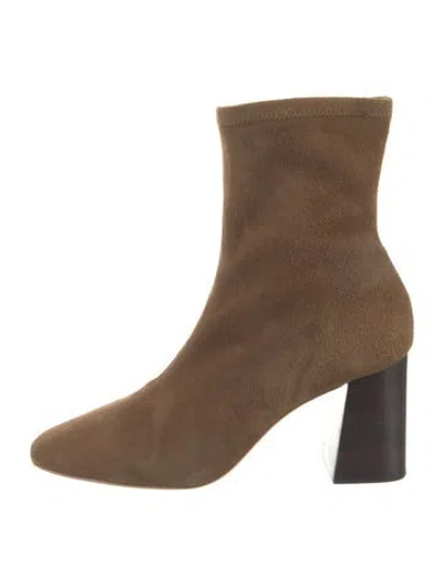 Pre-owned Loeffler Randall Suede Sock Boots In Brown