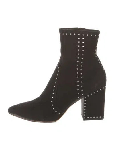 Pre-owned Loeffler Randall Suede Studded Accents Boots In Black