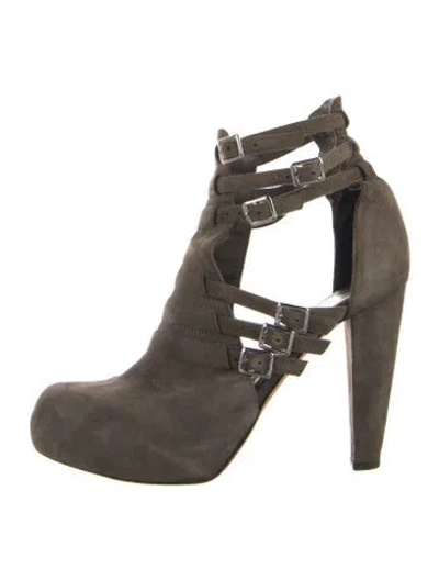 Pre-owned Loeffler Randall Suede T-strap Pumps In Multi