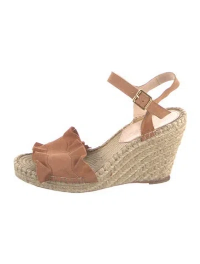 Pre-owned Loeffler Randall Suede Tweed Pattern Espadrilles In Neutral