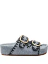 Loeffler Randall Women's Theo 40mm Cotton-blend Platform Sandals In Blue