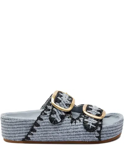 Loeffler Randall Theo Double-buckle Sandals In Gray