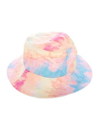 Pre-owned Loeffler Randall Tie Dye Printed Bucket Hat In Blue/orange/pink