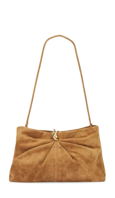 Loeffler Randall Toffee Split Suede With Gold Hardware Clutch