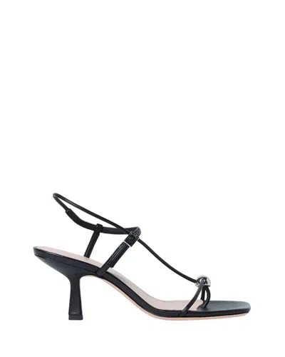 Loeffler Randall 70mm Triana Strappy Crystal Leather Mid-heel Sandals In Black
