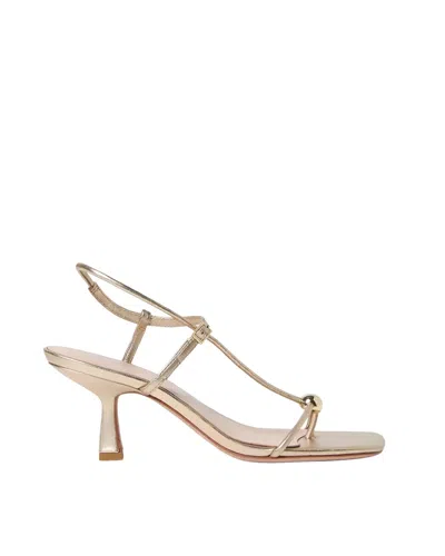 Loeffler Randall Triana Strappy Mid-heel Sandals With Ball Champagne In Neutral
