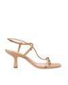 Loeffler Randall Triana Strappy Mid Heel Sandals With Ball Dune In Brown