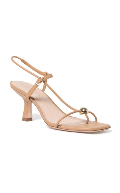 Loeffler Randall Triana Strappy Mid Heel Sandals With Ball Dune In Brown