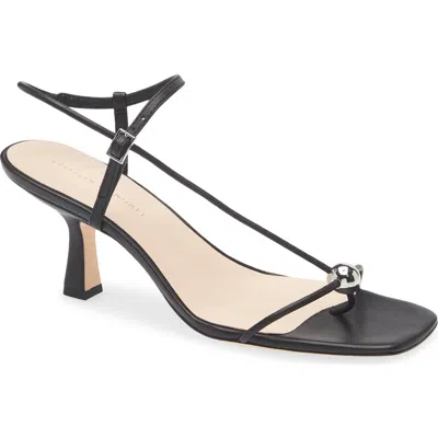 Loeffler Randall 70mm Triana Strappy Crystal Leather Mid-heel Sandals In Black