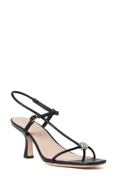 Loeffler Randall 70mm Triana Strappy Crystal Leather Mid-heel Sandals In Black