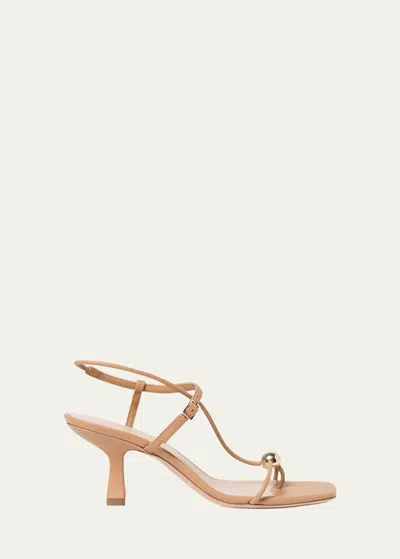LOEFFLER RANDALL TRIANA STRAPPY LEATHER DOME SANDALS