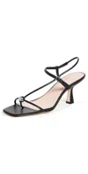 Loeffler Randall Triana Black Leather Mid-heel Sandal