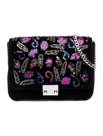 Pre-owned Loeffler Randall Velvet Minaudière In Blue
