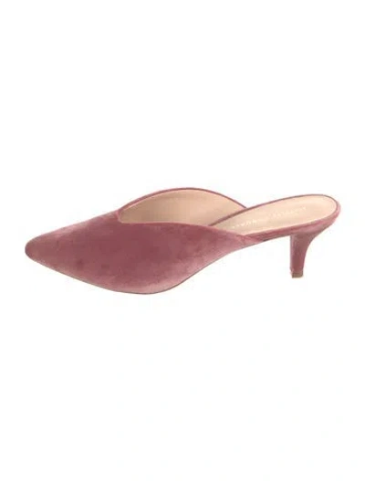 Pre-owned Loeffler Randall Velvet Mules In Pink