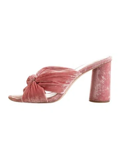 Pre-owned Loeffler Randall Velvet Mules In Pink