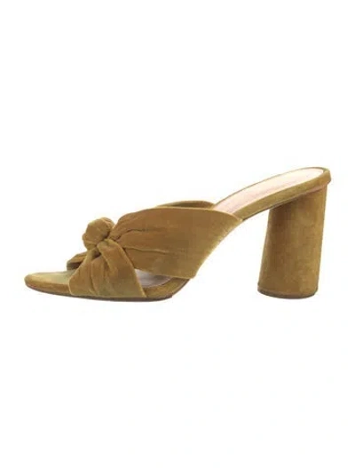 Pre-owned Loeffler Randall Velvet Mules In Yellow