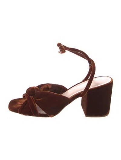 Pre-owned Loeffler Randall Velvet Sandals In Brown