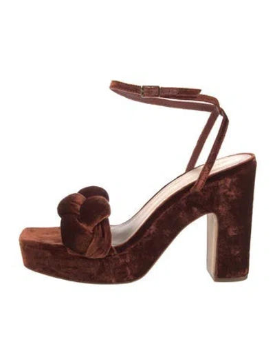 Pre-owned Loeffler Randall Velvet Sandals In Brown