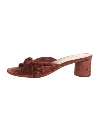 Pre-owned Loeffler Randall Velvet Sandals In Brown
