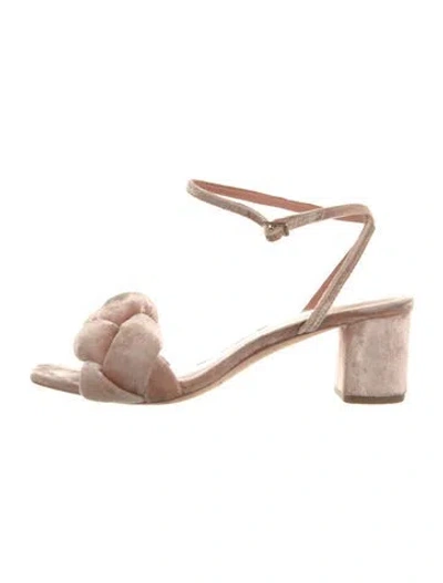 Pre-owned Loeffler Randall Velvet Sandals In Neutral