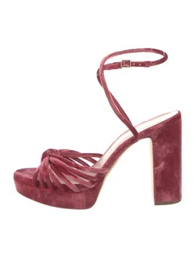 Pre-owned Loeffler Randall Velvet Sandals In Red