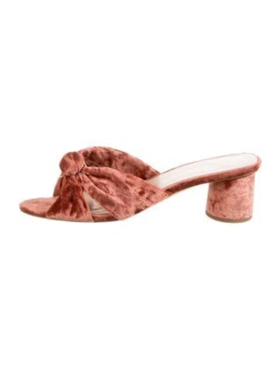 Pre-owned Loeffler Randall Velvet Sandals In Red