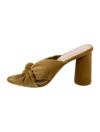 Pre-owned Loeffler Randall Velvet Sandals In Yellow