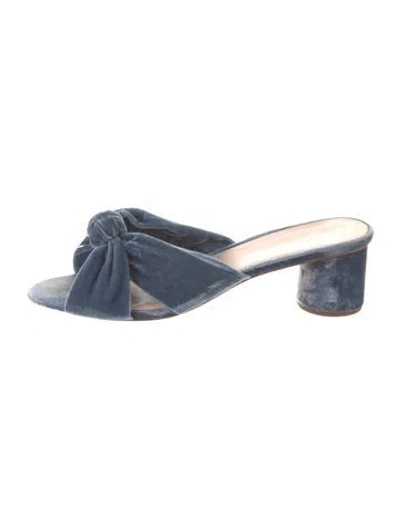 Pre-owned Loeffler Randall Velvet Slides In Blue