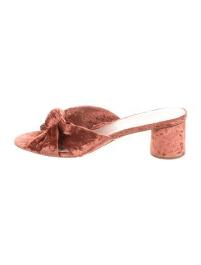 Pre-owned Loeffler Randall Velvet Slides In Brown/metallic