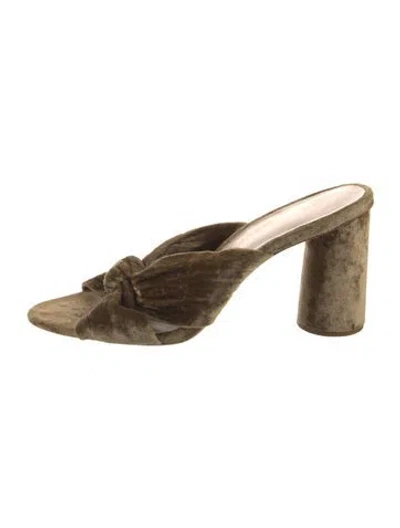 Pre-owned Loeffler Randall Velvet Slides In Neutral