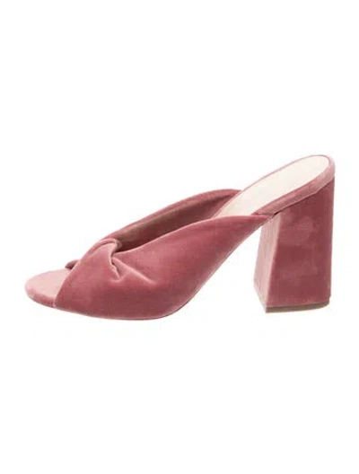 Pre-owned Loeffler Randall Velvet Slides In Pink