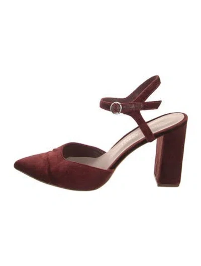 Pre-owned Loeffler Randall Velvet Slingback Pumps In Red