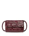 Loeffler Randall Vinnie Mini Woven Leather Crossbody In Burgundy