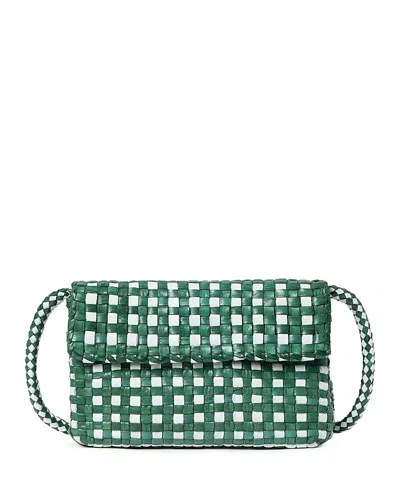 Loeffler Randall Vinnie Mini Woven Leather Crossbody In Green