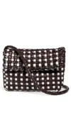 Loeffler Randall Vinnie Woven Crossbody Bag Chocolate/white